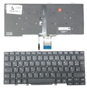 DE Tastatur Keyboard mit Beleuchtung kompatibel für Dell Latitude 7300 (2 in 1) - Afbeelding 1 van 7