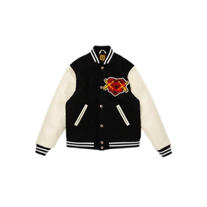 (Kids) Human Made x Kaws Varsity Jacket Kids Black - Picture 1 of 2