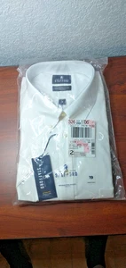 Stafford White Wrinkle Free Men's Dress Shirt 19 Short Sleeve Oxford X-Tall NEW - Picture 1 of 2