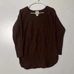 TELLURIDE Clothing Co 100% Fine Merino Wool Brown Comfy Sweater Women's Large - Picture 1 of 7