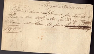 INGRESOS EN RELIEVE DE ESTADOS UNIDOS RM 149 - PAGARÉ DE NUEVA YORK CON FECHA -18/11/1800 - Imagen 1 de 4