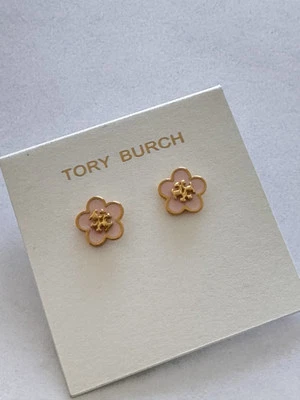 Aretes Tory Burch Kira Esmaltados Flor en Colores Oro Rosa y Amarillo. ¡Nuevo! Foto 1 de 4