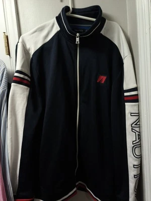 Nautica Jacket Mens XL Blue Red Full Zip Preppy   - Image 1 of 4