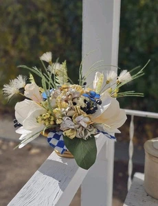 MacKenzie-Childs Royal Check Herzstück Blumengesteck in Vase Schmetterling - Bild 1 von 15