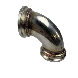 90° Elbow Pipe Stainless Steel V-Band Flange Low Profile for Tial MVR 44mm - Picture 1 of 16