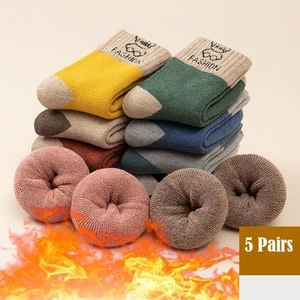 5 Pairs Toddler & Kids Socks - Plush Thick Warm Cartoon Cotton Boys Girls - Picture 1 of 20
