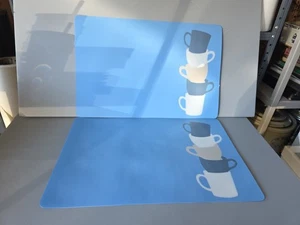 Paar 3 Hartplastik Tischsets 12"x18", Kaffee, Tasse Kaffee - Bild 1 von 6