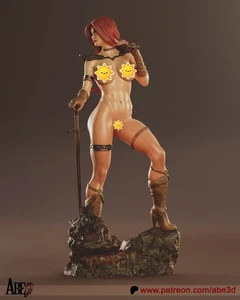 Red Sonja NSFW  (1) 1/12 Unpainted 3D Printed resin model kit and base abe - Bild 1 von 7