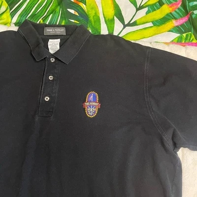 Polo vintage The Foundry Golf Club Page & Tuttle para hombre XXL negro con logotipo bordado Foto 1 de 4