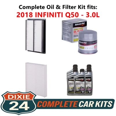 2018 INFINITI Q50 3.0L Complete Cabin, Air & Oil Filter Kit (0W-40) - Image 1 of 4