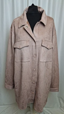 CAPSULE FAUX Suede Blush Pink Women's Jacket Sachet UK32 Shirt Oversized L3030 - Image 1 of 4