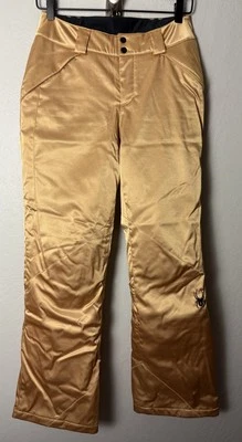 Spyder Women's Metallic Gold Insulated Ski Snowboard Snow Pants Size US 6 - Image 1 of 4
