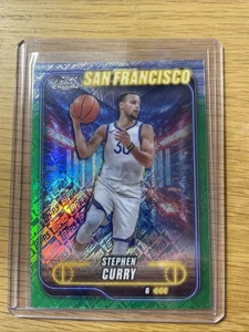 2024-25 Topps Chrome Stephen Curry Green Topps Logo Refractor SP - Card #187 - Picture 1 of 3
