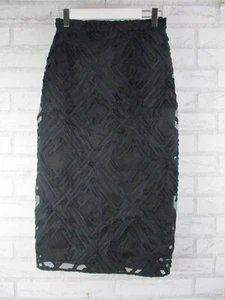 Scanlan & Theodore womens high waisted pencil skirt black cototn silk mix 8 - Picture 1 of 11