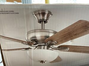Hampton Bay Rothley II 52 in. Indoor LED Brushed Nickel Ceiling Fan w/ Light Kit