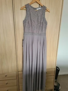 Empire Waist Sleeveless Maxi Long A Line Lace Evening Dress - Picture 1 of 4