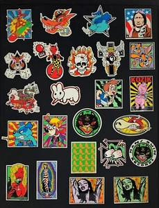 Kozik Full Set Of STICKERS 48 Original Silkscreen Printed Poster Artist Rare! - Picture 1 of 3