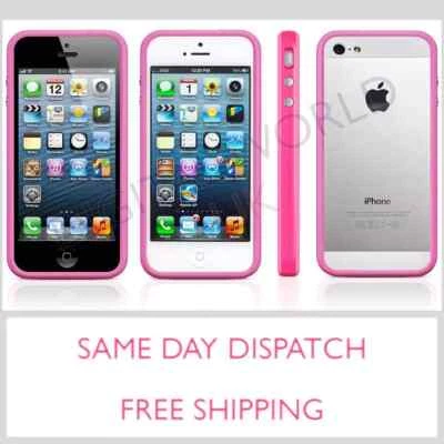 Nova Capa Protetora Elegante para iPhone SE, 5S, 5 Botões de Metal Cor Rosa - Imagem 1 de 4