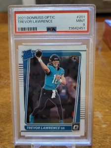 Trevor Lawrence 2021 Donruss Optic Rated Rookie Jaguars RC PSA 9 - Imagen 1 de 4