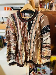 Vintage COOGI Sweater Knit Multicolor Mercerized Cotton Sweater Size L #74095 - Picture 1 of 12