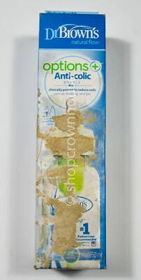 Dr Browns Natural Flow Options + Anticolic Baby Bottle 0M+ Level 1 - DAMAGED BOX - Image 1 of 2