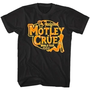 Motley Crue Men's T-shirt Dr Feelgood World Tour 1989 Neon Graphic T-shirt 80s H - Picture 1 of 2