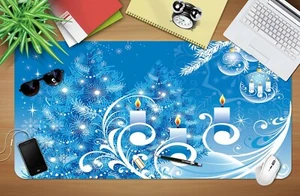 3D Pattern Snowflake G52 Christmas Non-slip Desk Mat Keyboard Pad An - Picture 1 of 6