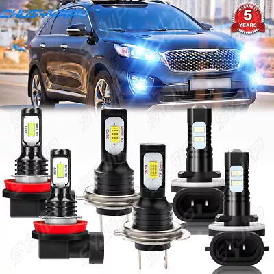 6X For 2015-2018 Kia Sorento  LED Headlight + Foglight Combo Bulbs H7+H11+881 - Image 1 of 4