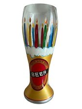 Lolita Gotta Love Beer "Birthday Beer" Colorful Candles Pilsner Beer Glass