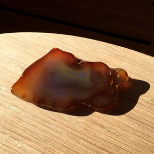 Achat Geode Steinscheibe poliert Endschliff Stein natur durchscheinend braun Kristall - Bild 1 von 7