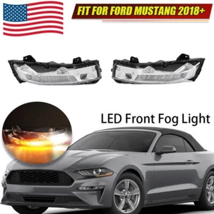 For 2018 2019-2023 Ford Mustang Clear Bumper LED DRL Fog Light Turn Signal 1Pair - Foto 1 di 12