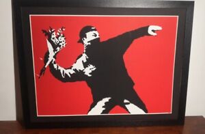 Banksy | Love is in the Air | Replica by Artist West Country Prince - flower