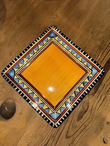 JCP Home Arizona 10,5" Essteller Quadratisch Keramik Southwest Zick Zack - Bild 1 von 4