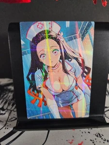 Nezuko Kamado Demon Slayer Art Card Holo Glitter Anime Sexy Waifu CCG Nurse - Picture 1 of 3
