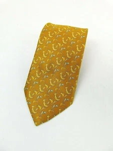 ESCADA klassische barocke Krawatte goldfarben Seidensatin mit Selbstspitze - Bild 1 von 4