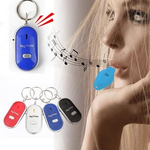 LED Anti-Lost Key Finder Locator Keychain Sound Control Finder W/ Whistle - Picture 1 of 23