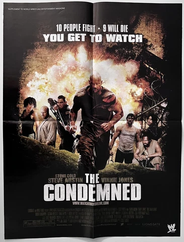 WWE STONE COLD STEVE AUSTIN 16 x 21 double sided Wrestling Poster THE CONDEMNED Cover