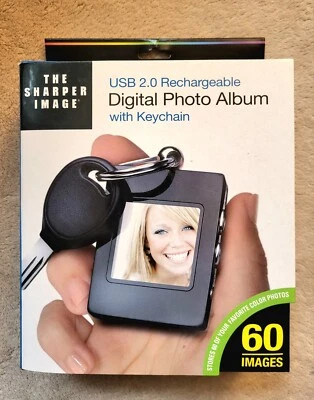 The Sharper Image Digital Photo Album Keychain USB 2.0 Rechargeable * Open Box - Image 1 of 4