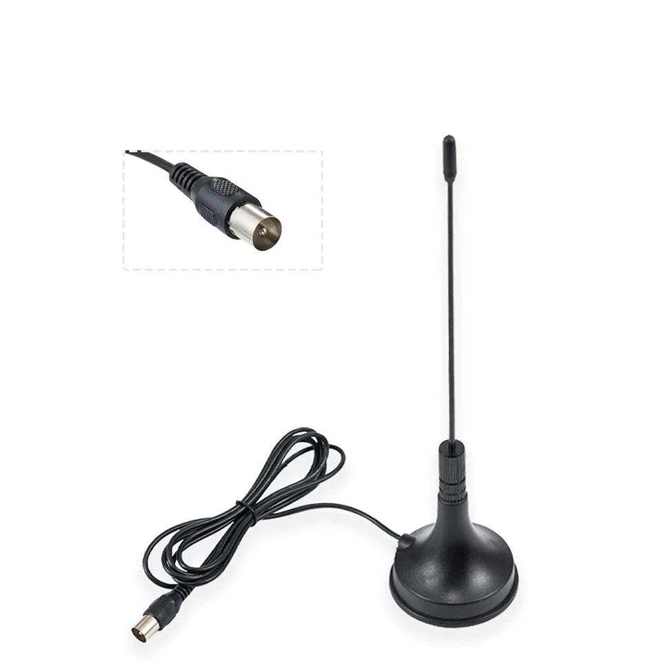 DVB-T HDTV Antenne für Smart TV 5dBi Indoor Digital TV Antenne mit Magnetfuß ... - Bild 1 von 4