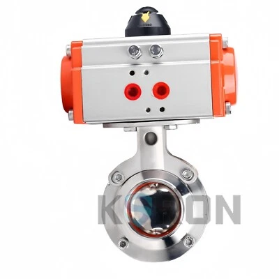 3'' Sanitary Welded Pneumatic Butterfly Valve Food Grade Ø76mm SS316 - Image 1 of 4