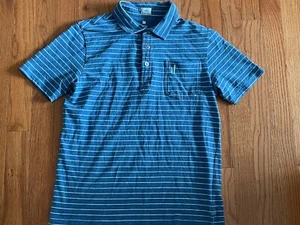 Boys Johnnie O Blue Striped Polo Shirt Size Youth 12 EUC - Picture 1 of 5