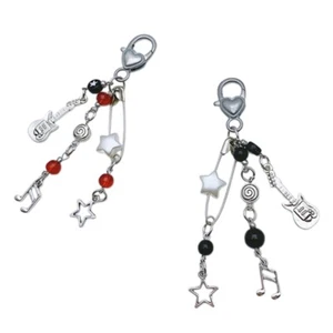 Rock Keyring Beads Phone Charm Guitar Bead Keychain for Fashion Accessories - Zdjęcie 1 z 10