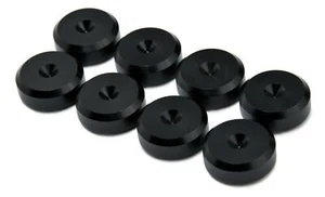 PrecisionGeek - BLACK Aluminium Speaker Spike Pads Chamfered 20mm dia - Set of 8 - Zdjęcie 1 z 2
