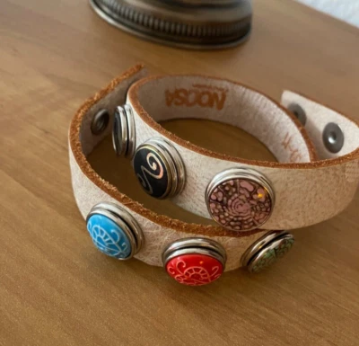 Noosa Armand mit 6 Chunks   Charms   Bracelet Double Skinny *wie neu* - Bild 1 von 4