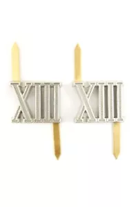 WWII German Shoulder Boards cyphers Silver XIII Nurnberg 18mm 2pcs - Picture 1 of 2