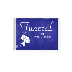 6x9 inch Funeral In Progress Motorcycle Flag Purple For 3/8 Mount Pole 2-Sided - Picture 1 of 1