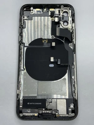 Repuesto trasero carcasa gris original iPhone X con piezas pequeñas OEM grado AB Foto 1 de 4