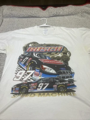 Camisa De Colección Kurt Busch Para Hombres XL NASCAR Racing 97 Conducir Con Orgullo Rubbermaid Foto 1 de 4