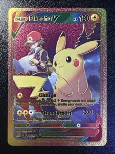 Exhibición Personalizada Arco Iris Lámina Fan Art Pikachu V 190hp Casi Nuevo Tg18/tg30 - Imagen 1 de 6