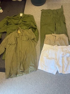 Job lot of 6 x British army surplus clothing shirts shorts trousers - Picture 1 of 3